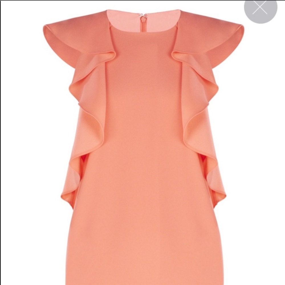 BCBG Ruffle-Shoulder Racerback Dress - Picture 2 of 3